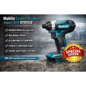 Makita Dtd153z 18v Lxt Brushless Impact Driver Bare Unit Body Only Cordless Tool Makita Dtd153z 18v Lxt Brushless Impact Driver Bare Unit Body Only Cordless Tool