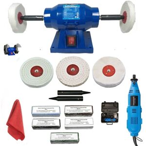 Bluespot Metal Polisher Polishing Machine Bench Grinder 4" Kit 150w + 135w Rotary Tool Bluespot Metal Polisher Polishing Machine Bench Grinder 4" Kit 150w + 135w Rotary Tool