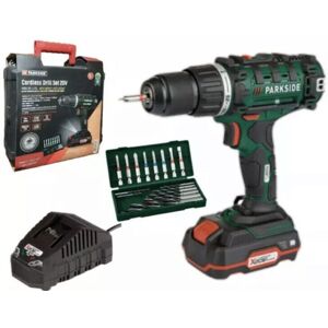 Parkside Cordless Complete Drill Set 20v Battery/charger Included Parkside Cordless Complete Drill Set 20v Battery/charger Included
