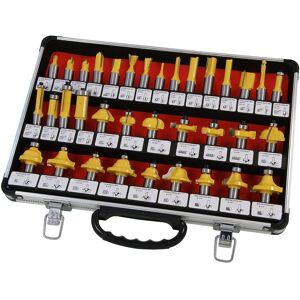 Neilsen 1/2\" Shank 35 Piece Tct Router Cutter Bit Set With Aluminium Case Trade Quality Neilsen 1/2\" Shank 35 Piece Tct Router Cutter Bit Set With Aluminium Case Trade Quality
