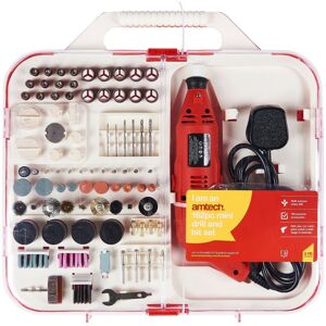 Amtech 162 Pc Rotary Mini Drill Bit Set Hobby Jewellery Craft Grinder Electronic New Amtech 162 Pc Rotary Mini Drill Bit Set Hobby Jewellery Craft Grinder Electronic New