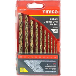 Timco Cobalt Jobber Drill Bit Set Drilling Holes Stainless Steel Metal 10pcs Timco Cobalt Jobber Drill Bit Set Drilling Holes Stainless Steel Metal 10pcs