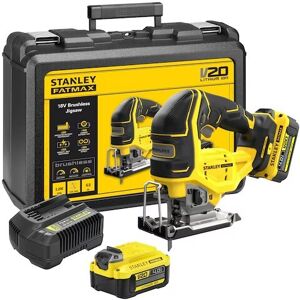 Stanley 18v Fatmax V20 Cordless Brushless Jigsaw 2x 4.0ah Sfmcs650m2kq-Gb Stanley 18v Fatmax V20 Cordless Brushless Jigsaw 2x 4.0ah Sfmcs650m2kq-Gb
