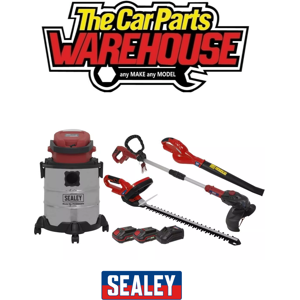 Sealey 4 X 20v Sv20 Series Cordless Garden Power Tool Combo Kit - 2 Batteries Cp Sealey 4 X 20v Sv20 Series Cordless Garden Power Tool Combo Kit - 2 Batteries Cp