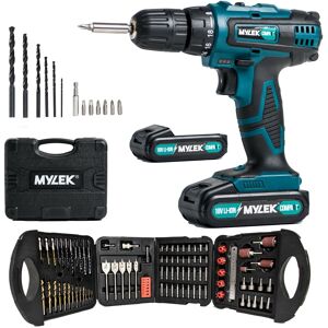 Mylek Compakt 18v Cordless Drill Set Driver Screwdriver 131 Piece 2 Batteries Li-Ion Mylek Compakt 18v Cordless Drill Set Driver Screwdriver 131 Piece 2 Batteries Li-Ion