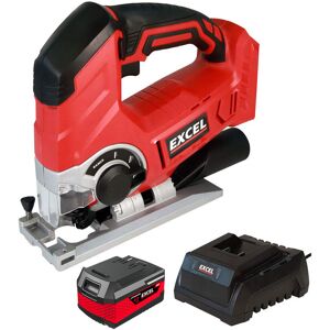 Excel 18v Cordless Jigsaw Variable Speed With 1 X 4.0ah Battery Charger Exl581b Excel 18v Cordless Jigsaw Variable Speed With 1 X 4.0ah Battery Charger Exl581b