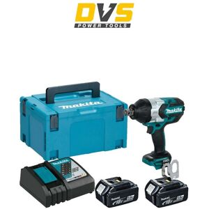 Makita Dtw1001rtj Cordless 18v Brushless 3/4″ Impact Wrench Set + 2x5ah Batts & Makita Dtw1001rtj Cordless 18v Brushless 3/4″ Impact Wrench Set + 2x5ah Batts &
