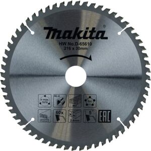 Makita 216mm 60t Multi-Purpose Mitre Saw Blade 216x30mm 60t D-65610 Makita 216mm 60t Multi-Purpose Mitre Saw Blade 216x30mm 60t D-65610