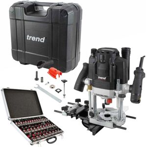 Trend T8ek 1/2in Dual Mode Plunge Router 240v With 35 Piece Cutter Set & Case Trend T8ek 1/2in Dual Mode Plunge Router 240v With 35 Piece Cutter Set & Case