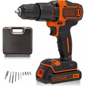 Black Decker 18v Cordless Hammer Drill Battery Charger Case Diy Tool Uk Compact Black Decker 18v Cordless Hammer Drill Battery Charger Case Diy Tool Uk Compact