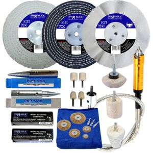Pro-Max Professional Quality Tools Bench Grinder Aluminium Alloy Brass Metal Polishing Kit 6" X 1/2" Pro-Max Pro-Max Professional Quality Tools Bench Grinder Aluminium Alloy Brass Metal Polishing Kit 6" X 1/2" Pro-Max