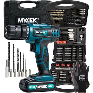 Mylek 18v Cordless Drill Set Driver Screwdriver Diy Li-Ion And 131 Pc Accessory Mylek 18v Cordless Drill Set Driver Screwdriver Diy Li-Ion And 131 Pc Accessory