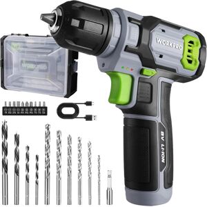 Workpro 8v Cordless Drill Driver Set, Electric Screwdriver 3/8" Keyless Chuck, Workpro 8v Cordless Drill Driver Set, Electric Screwdriver 3/8" Keyless Chuck,