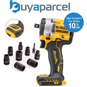Dewalt 18v Xr Dcf921n Brushless 1/2" Torque Wrench Compact + 9 Piece Socket Set Dewalt 18v Xr Dcf921n Brushless 1/2" Torque Wrench Compact + 9 Piece Socket Set