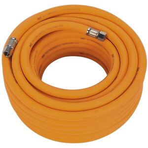 Sealey High-Visibility Hybrid Air Hose With 1/4"Bsp Unions 15m X 10mm Sealey High-Visibility Hybrid Air Hose With 1/4"Bsp Unions 15m X 10mm