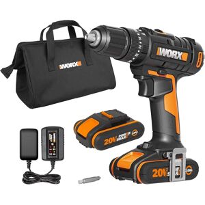 Worx Wx370.1 Powershare 20v Cordless Combi Hammer Drill Kit With 2 Batteries, C Worx Wx370.1 Powershare 20v Cordless Combi Hammer Drill Kit With 2 Batteries, C