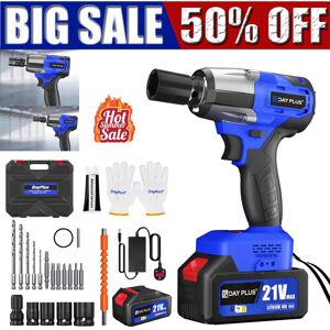 Dayplus Cordless Electric Impact Wrench 450nm 1/2" Drill Gun Ratchet Driver W/ Battery Dayplus Cordless Electric Impact Wrench 450nm 1/2" Drill Gun Ratchet Driver W/ Battery