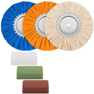 Sodial 3x(6pcs 8inch Airway Buffing Wheel Aluminum Wheel Polishing Kit Flange In6600 Sodial 3x(6pcs 8inch Airway Buffing Wheel Aluminum Wheel Polishing Kit Flange In6600