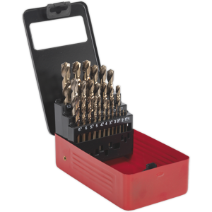 Hss Cobalt Split Point Fully Ground Drill Bit Set 25pc Metric - Sealey Ak4702 Ne Hss Cobalt Split Point Fully Ground Drill Bit Set 25pc Metric - Sealey Ak4702 Ne