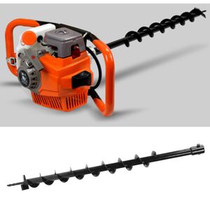 Steel Earth Auger Drill Bit Garden Post Hole Digger 60x800mm Single ♫ Steel Earth Auger Drill Bit Garden Post Hole Digger 60x800mm Single ♫