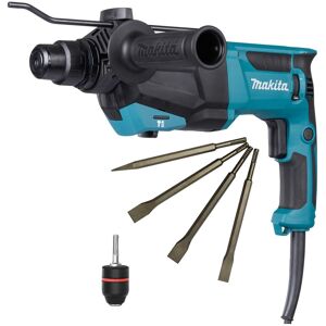 Makita Hr2670/1 Sds+ Rotary Hammer 110v With Excel Chisel Set & Keyless Chuck Makita Hr2670/1 Sds+ Rotary Hammer 110v With Excel Chisel Set & Keyless Chuck