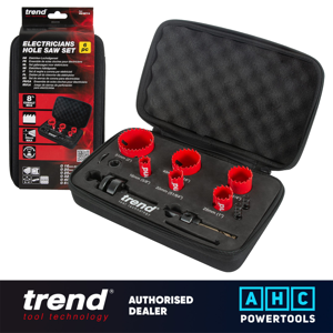 Trend 6-Piece Electrician Hole Saw Set In Storage Case Hs/set/6 Trend 6-Piece Electrician Hole Saw Set In Storage Case Hs/set/6