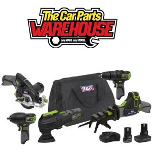 Sealey 5 X 10.8v Sv10.8 Series Cordless Combo Kit - 2 Batteries Cp108vcombo8 Sealey 5 X 10.8v Sv10.8 Series Cordless Combo Kit - 2 Batteries Cp108vcombo8