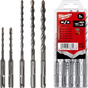 Milwaukee Hammer Drill Bit Sds-Plus L = 110/160 Mm, Type 2, Cassette 5-Piece Milwaukee Hammer Drill Bit Sds-Plus L = 110/160 Mm, Type 2, Cassette 5-Piece