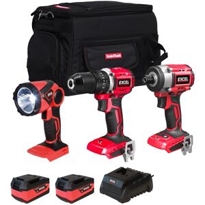 Excel 18v 3 Piece Power Tool Kit 2 X 5.0ah Battery Charger & Bag Exlkit-16281 Excel 18v 3 Piece Power Tool Kit 2 X 5.0ah Battery Charger & Bag Exlkit-16281