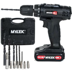 Mylek Compakt 18v Cordless Drill Set Driver Screwdriver Lithium Ion 1 Hour Fast Charge Mylek Compakt 18v Cordless Drill Set Driver Screwdriver Lithium Ion 1 Hour Fast Charge