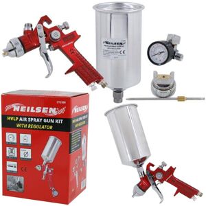 Neilsen Hvlp Gravity Air Spray Gun Kit & Air Regulator Valve & Gauge & Nozzles Sprayer Neilsen Hvlp Gravity Air Spray Gun Kit & Air Regulator Valve & Gauge & Nozzles Sprayer