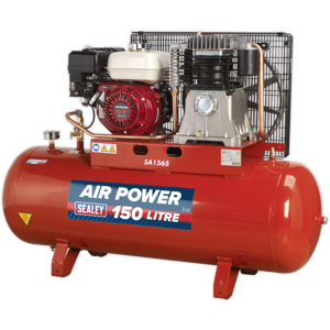 Compressor 150l Belt Drive Petrol Engine 6.5hp - Sealey Sa1565 New Compressor 150l Belt Drive Petrol Engine 6.5hp - Sealey Sa1565 New