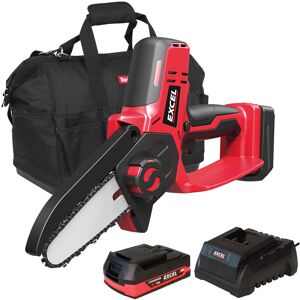 Excel 18v Cordless Mini Chain Saw With 1 X 2.0ah Battery Charger & Bag Excel 18v Cordless Mini Chain Saw With 1 X 2.0ah Battery Charger & Bag