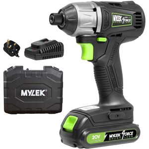 Mylek Cordless Impact Drill Driver 20v Brushless 2ah Li-Ion Battery Fast Charger Mylek Cordless Impact Drill Driver 20v Brushless 2ah Li-Ion Battery Fast Charger