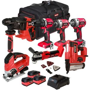 Excel 18v 7 Piece Power Tool Kit With 3 X 5.0ah Battery & Charger Exlkit-17305 Excel 18v 7 Piece Power Tool Kit With 3 X 5.0ah Battery & Charger Exlkit-17305