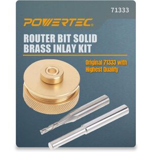 Powertec Router Bits Solid Brass Inlay Kit W/ 1/8 Carbide Bit & 1/4 Shank Bushing Powertec Router Bits Solid Brass Inlay Kit W/ 1/8 Carbide Bit & 1/4 Shank Bushing