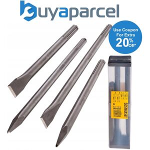 Dewalt Sdsmaxset 4 Piece Sds Max Flat Chisel & Point Set 300 400mm Sdsmaxset-Qz Dewalt Sdsmaxset 4 Piece Sds Max Flat Chisel & Point Set 300 400mm Sdsmaxset-Qz