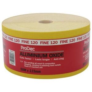 ProDec 10m Roll 120 Grit Yellow Aluminium Oxide Abrasive Sanding Paper - Sanding Wood & More ProDec 10m Roll 120 Grit Yellow Aluminium Oxide Abrasive Sanding Paper - Sanding Wood & More