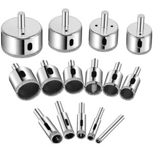 Sodial 3x(15pcs Diamond Hole Saw Kit 6-50mm Hollow Core Drill Bits For Drilling2087 Sodial 3x(15pcs Diamond Hole Saw Kit 6-50mm Hollow Core Drill Bits For Drilling2087
