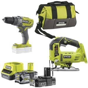 Ryobi R18pdjs-252 Jigsaw Drill Kit 18v One+ (2.0+5.0)Ah Battery Ryobi R18pdjs-252 Jigsaw Drill Kit 18v One+ (2.0+5.0)Ah Battery