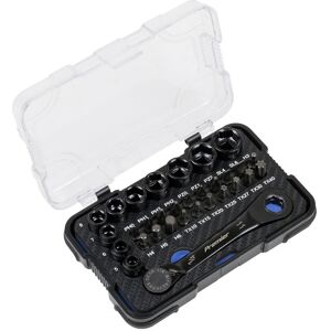 Premier Black Go-Through Lock-On Low Profile Socket & Bit Set 1/4"Sq Drive 31pc Premier Black Go-Through Lock-On Low Profile Socket & Bit Set 1/4"Sq Drive 31pc