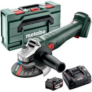 Metabo W 18 L 9-125 18v 125mm Angle Grinder 1 X 5.2ah Battery Charger & Metabox Metabo W 18 L 9-125 18v 125mm Angle Grinder 1 X 5.2ah Battery Charger & Metabox