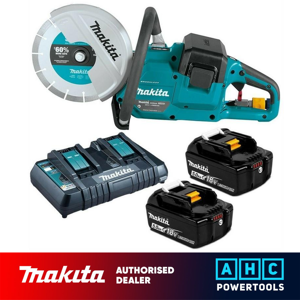 Makita Dce090t2x1 Twin 18v / 36v 9\" Cordless Brushless Disc Cutter Saw 2 X 5.0ah Makita Dce090t2x1 Twin 18v / 36v 9\" Cordless Brushless Disc Cutter Saw 2 X 5.0ah
