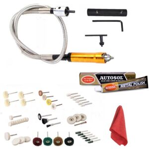 Mpk Mini Bench Grinder Polisher Metal Polishing Kit + Flexi Drive Shaft + Autosol Mpk Mini Bench Grinder Polisher Metal Polishing Kit + Flexi Drive Shaft + Autosol
