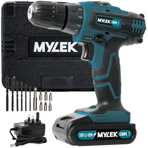 Mylek Cordless Drill 18v Set Driver Screwdriver Lithium Battery Fast Charge Kit Mylek Cordless Drill 18v Set Driver Screwdriver Lithium Battery Fast Charge Kit