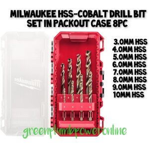 Milwaukee Hss-Cobalt Drill Bit Set In Packout Case 8pc - 4932499256 Milwaukee Hss-Cobalt Drill Bit Set In Packout Case 8pc - 4932499256