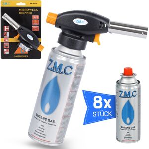 Zmc Gas Burner Bunsen Blowtorch Blow Torch Lighter + 8 Cartridges 227g Zmc Gas Burner Bunsen Blowtorch Blow Torch Lighter + 8 Cartridges 227g