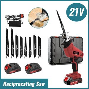 Gowtall Cordless Electric Reciprocating Saw Wood Metal Cutting Sabre +2 Battery +8 Blade Gowtall Cordless Electric Reciprocating Saw Wood Metal Cutting Sabre +2 Battery +8 Blade