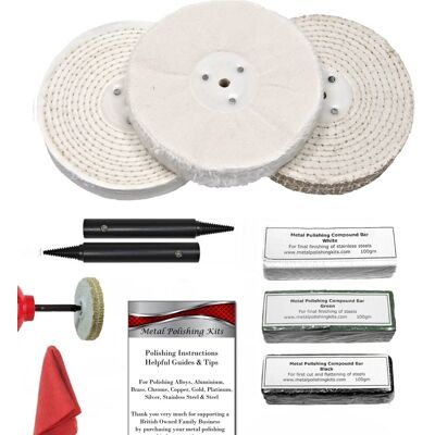 Mpk Bench Grinder Add-On Stainless Steel & Steel Metal Polishing Kit 6” X 1” Wheels Mpk Bench Grinder Add-On Stainless Steel & Steel Metal Polishing Kit 6” X 1” Wheels