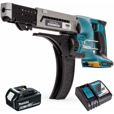 Makita Dfr750z 18v Lxt Auto Feed Screwdriver With 1 X 6.0ah Battery & Charger Makita Dfr750z 18v Lxt Auto Feed Screwdriver With 1 X 6.0ah Battery & Charger